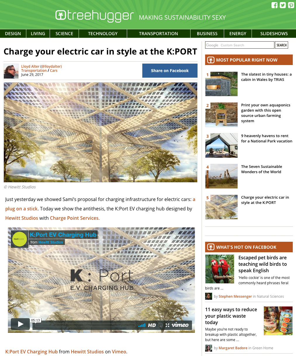 K:Port EV Charging Hub Canopy Treehugger.com