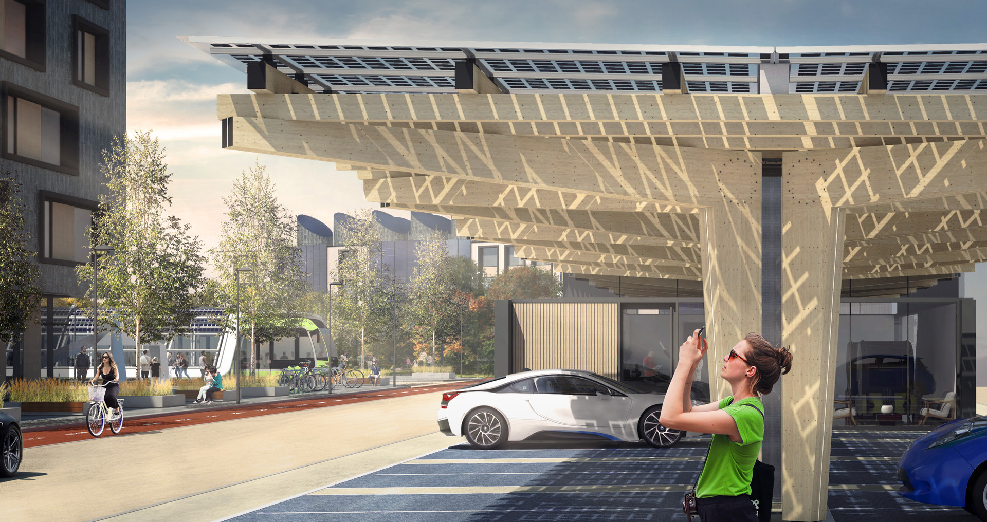Smart City Hub EV Charging Transport